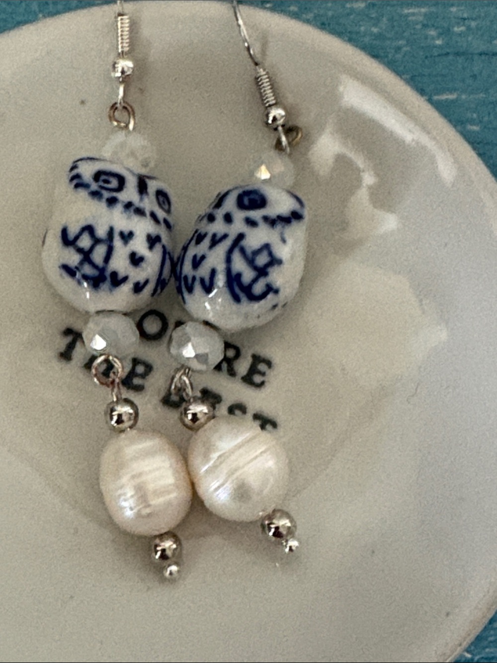 Vintage Chan Luu owl and pearl earrings